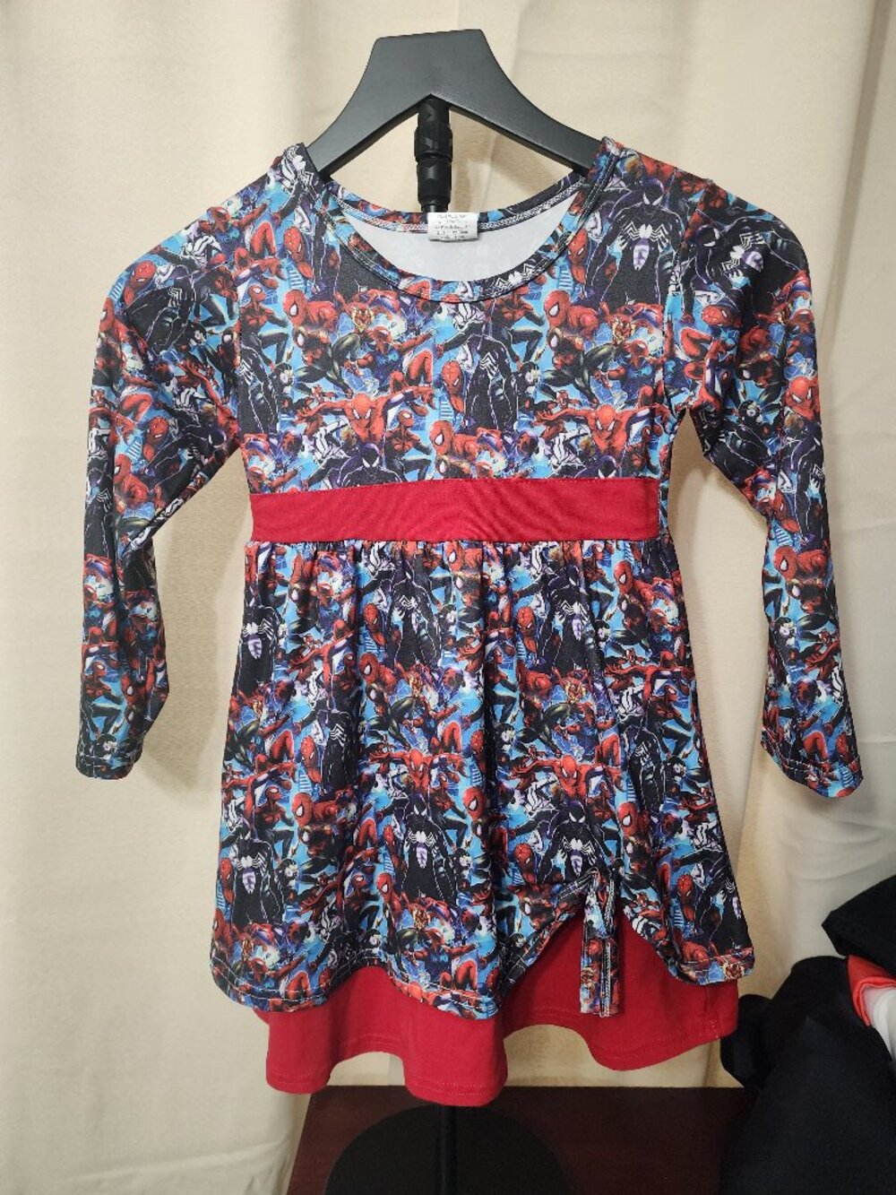 Spiderman Dress Long Sleeve Size XL 5-6T